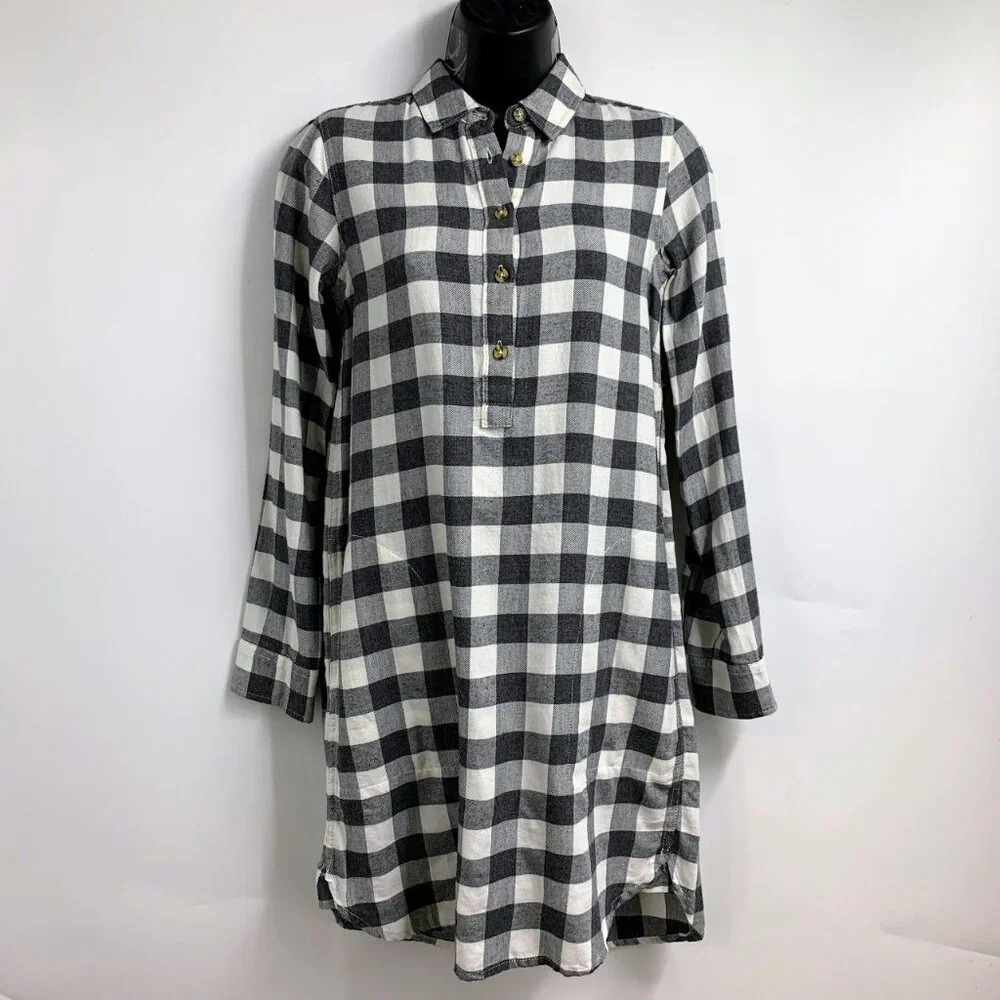 Marine Layer Women's Effie Popover Button Up 3/4 Sleeve Pullover Dress Size S‎